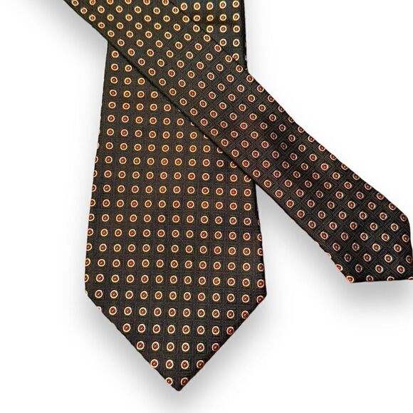 Polo Ralph Lauren Black/Red Polkadots Handmade in Italy Tie - Picture 1 of 6